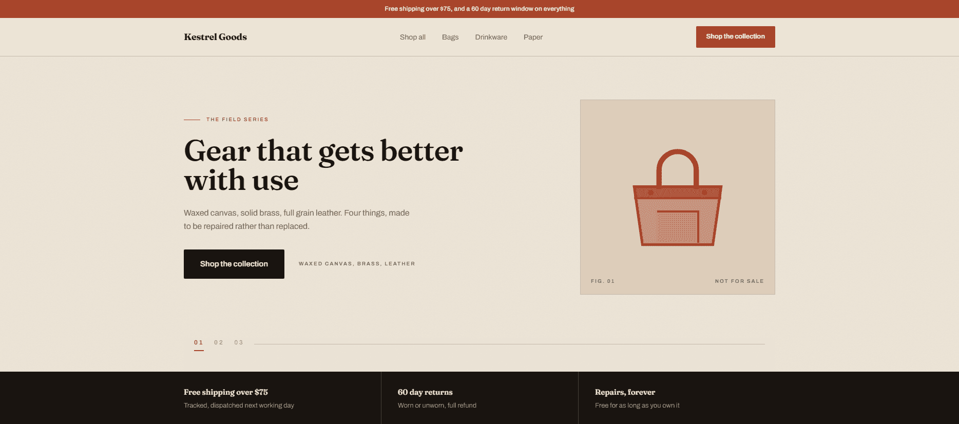 Kestrel Goods storefront